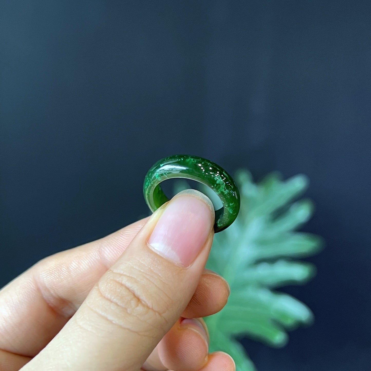 Nephrite Jade Ring Size 1.7