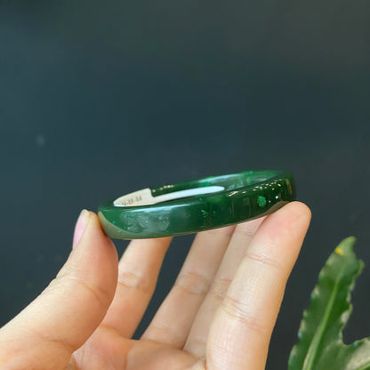 Nephrite Jade VIP Bangle Square Style Size 54 mm.