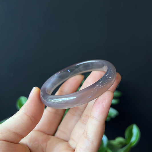 Natural Agate Bangle Leaf Style Size 53 mm