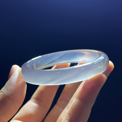 Natural Agate Bangle Leaf Style Size 53 mm