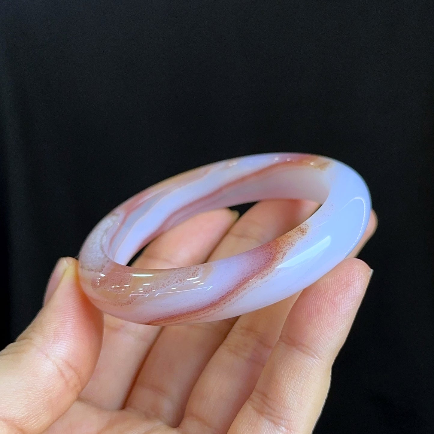 Special Agate Bangle Leaf Style Size 53 mm