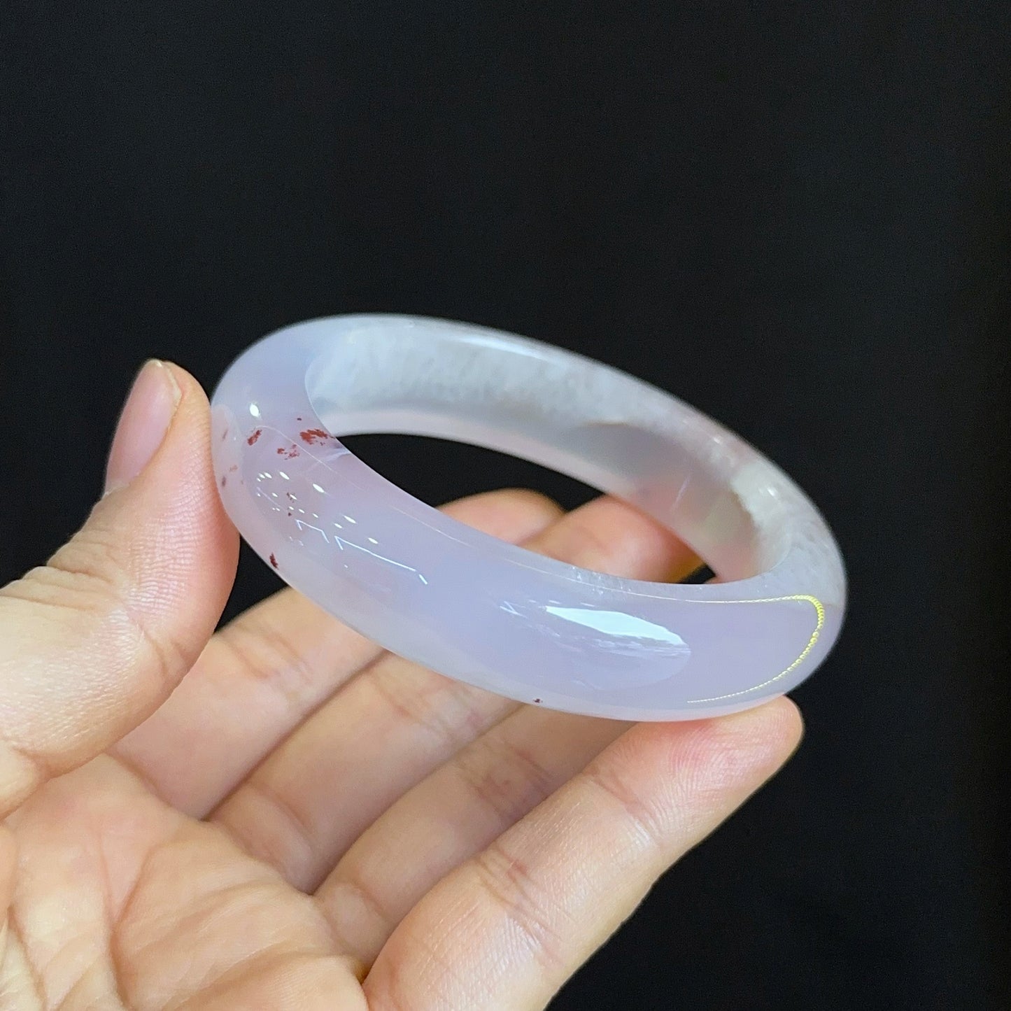 Special Agate Bangle Leaf Style Size 53 mm