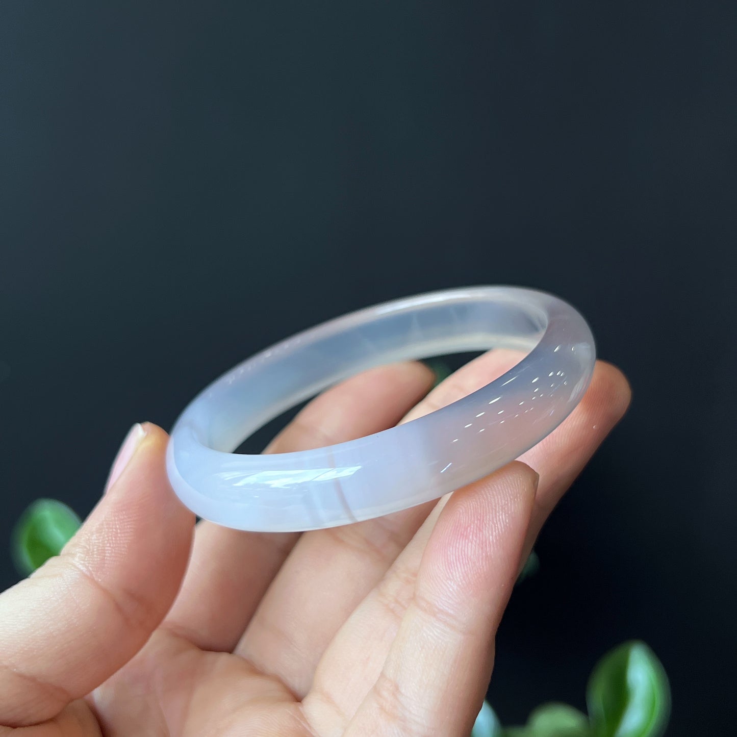Agate Bangle Leaf Style Size 55 mm