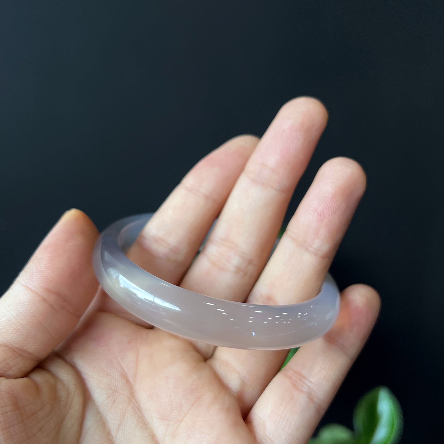 Agate Bangle Leaf Style Size 55 mm