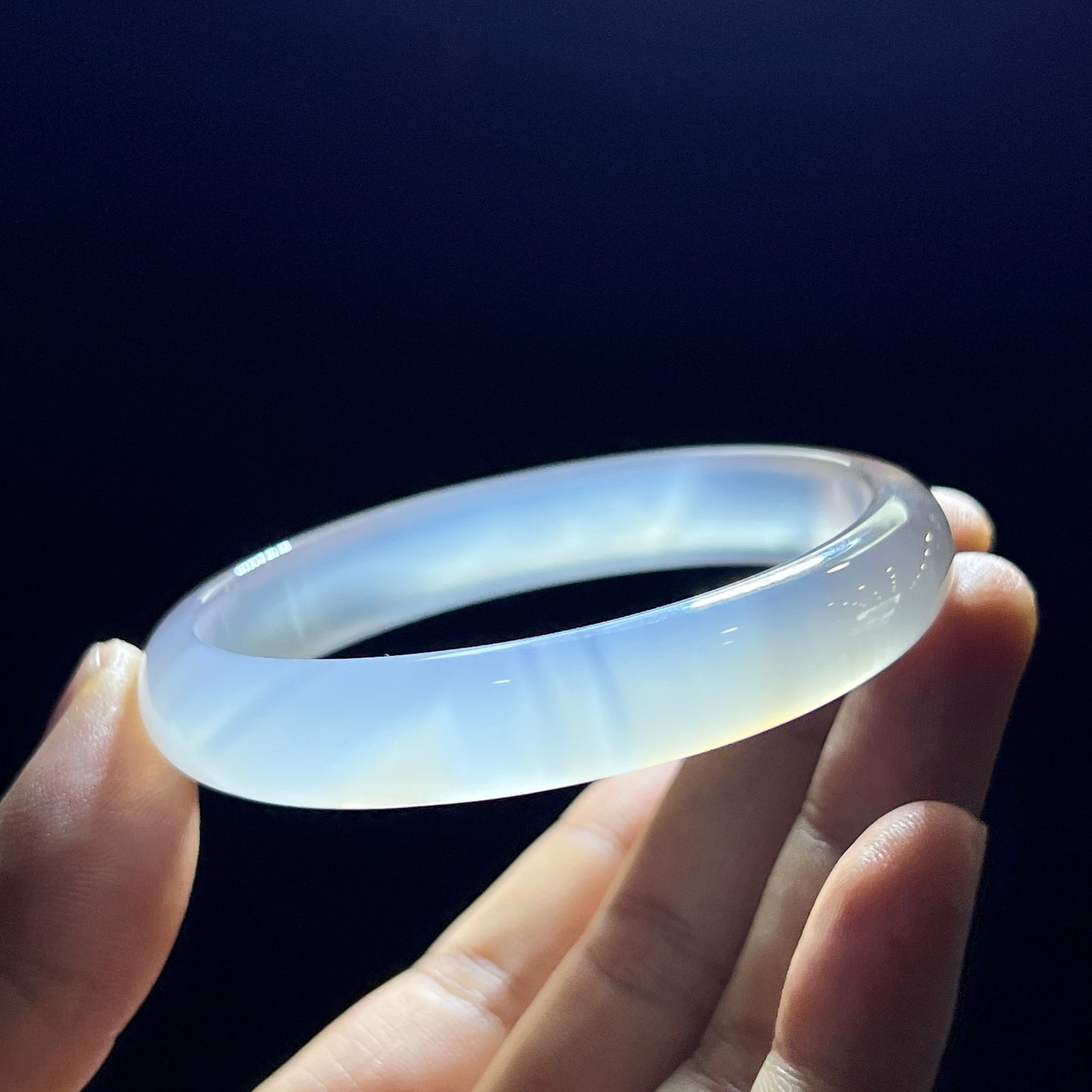 Agate Bangle Leaf Style Size 55 mm