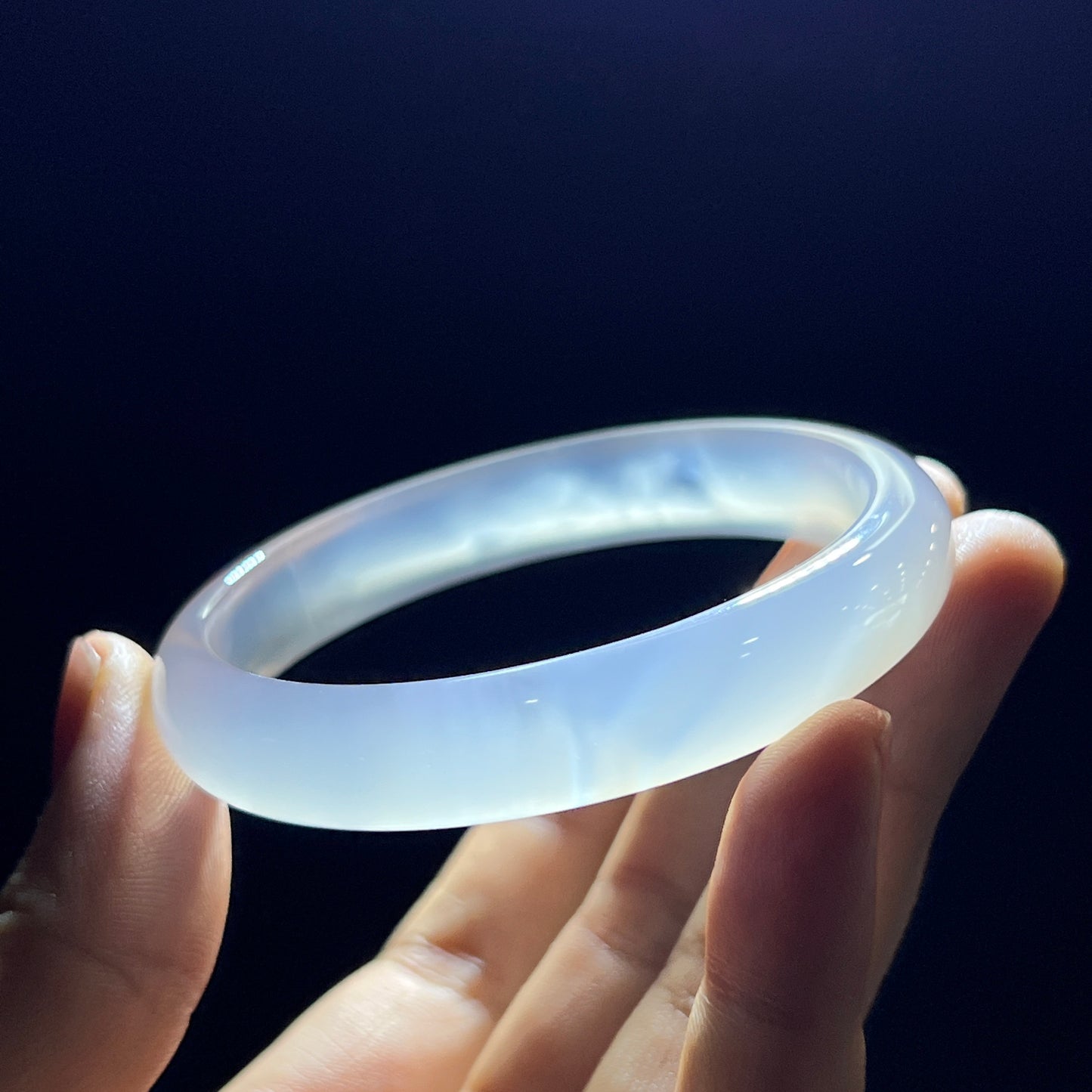 Agate Bangle Leaf Style Size 55 mm