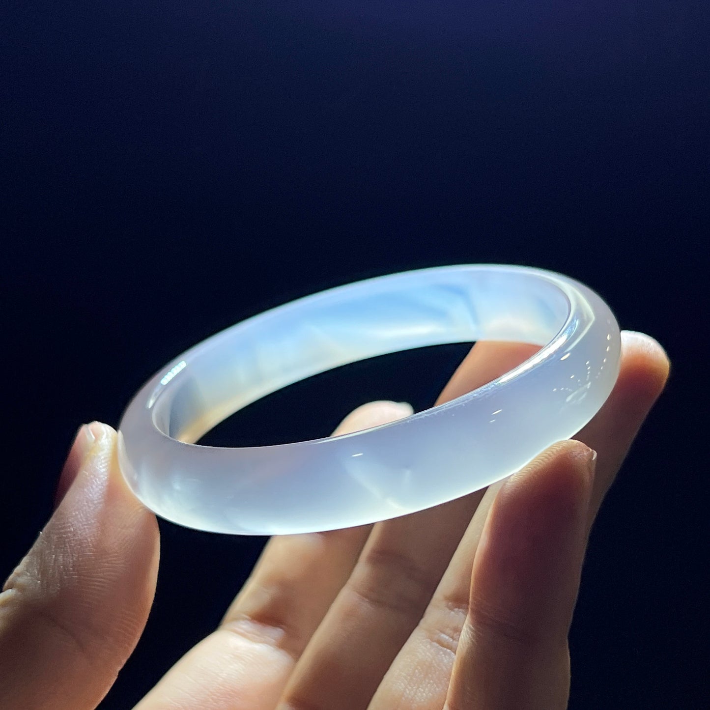 Agate Bangle Leaf Style Size 55 mm