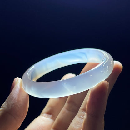 Agate Bangle Leaf Style Size 55 mm