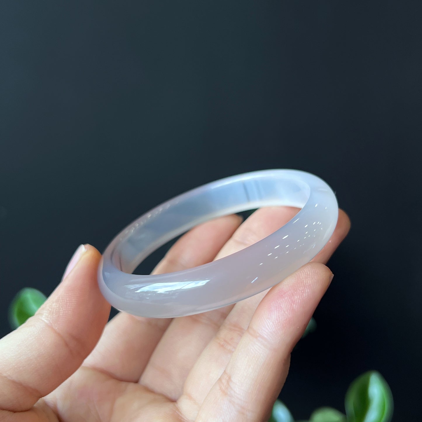 Agate Bangle Leaf Style Size 55 mm