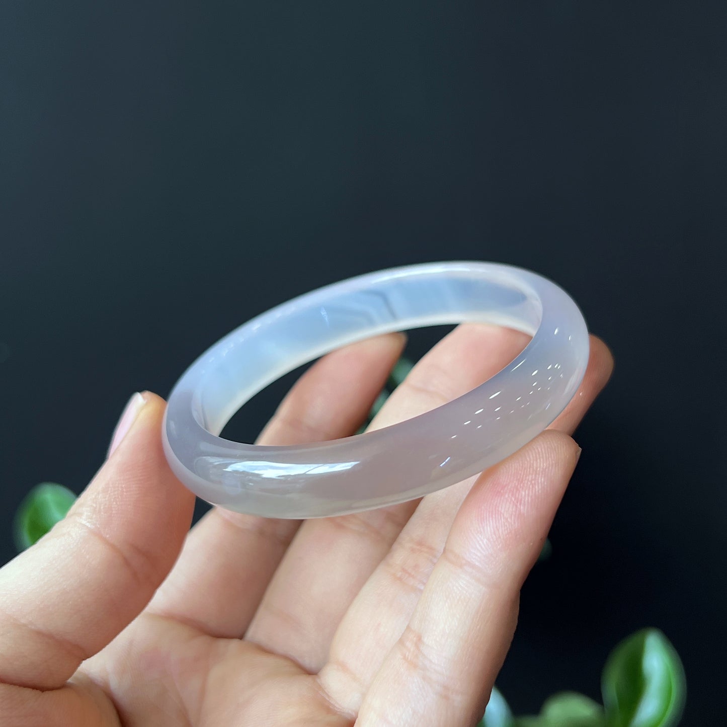Agate Bangle Leaf Style Size 55 mm