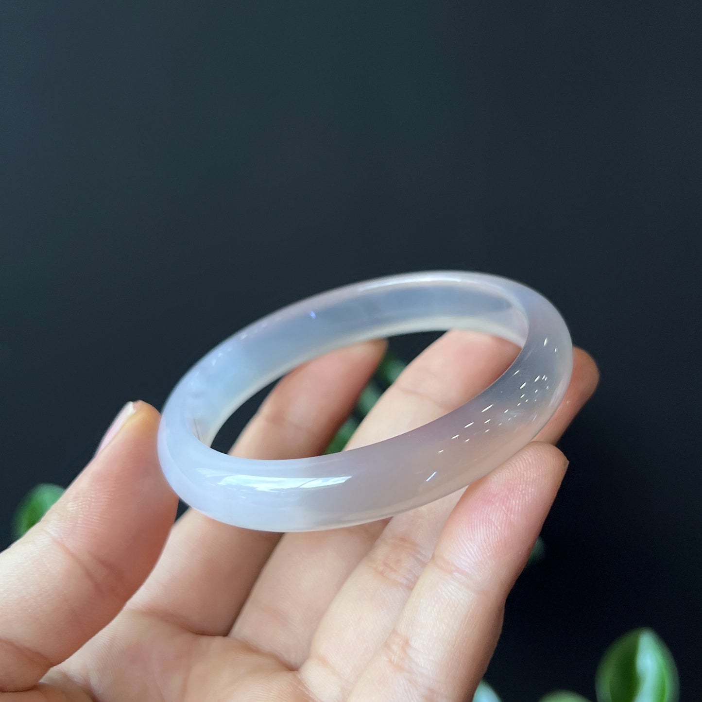 Agate Bangle Leaf Style Size 55 mm