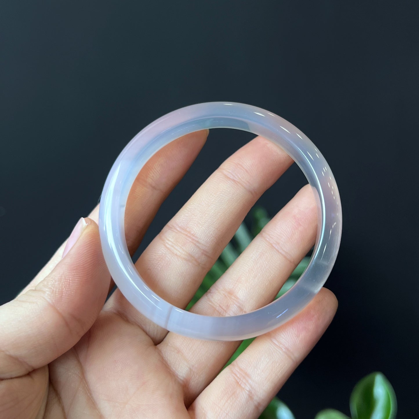 Agate Bangle Leaf Style Size 55 mm