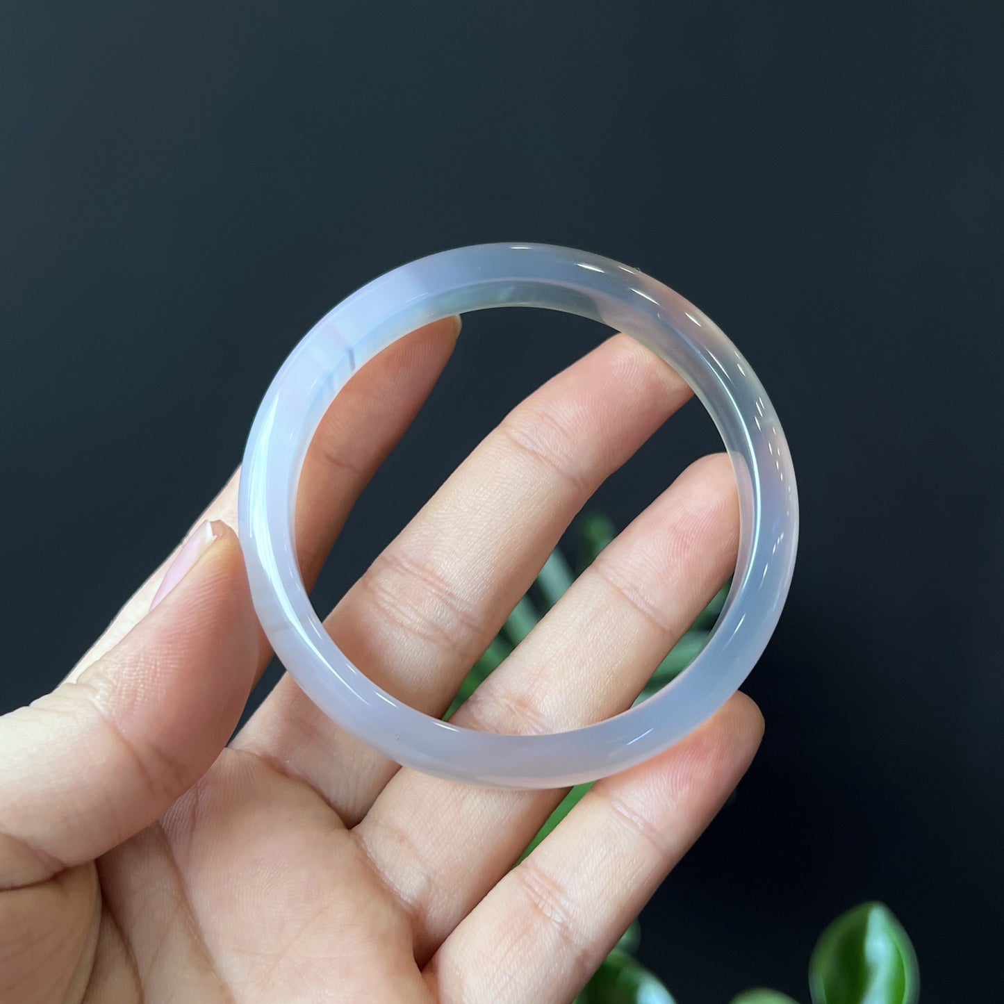 Agate Bangle Leaf Style Size 55 mm