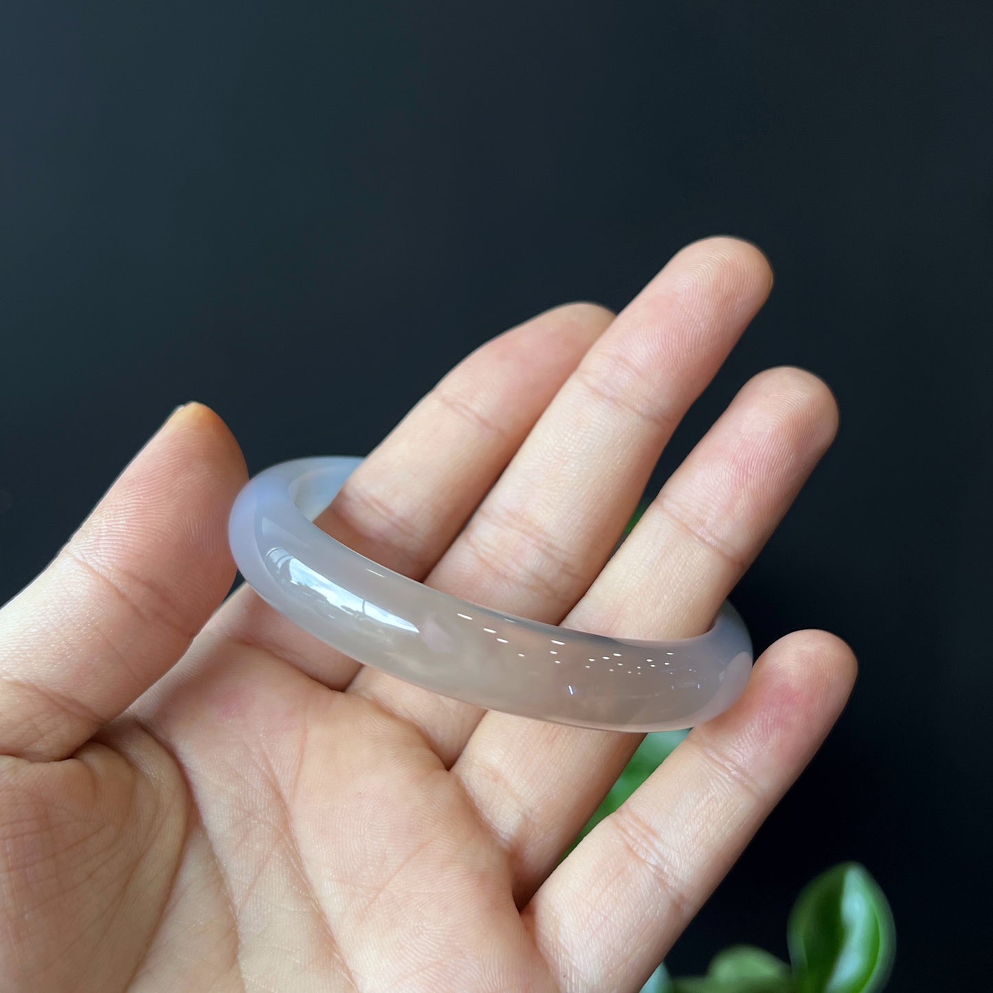 Agate Bangle Leaf Style Size 55 mm