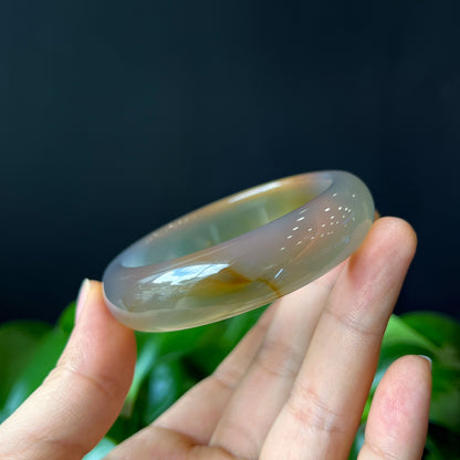 Agate Bangle Leaf Style Size 55 mm