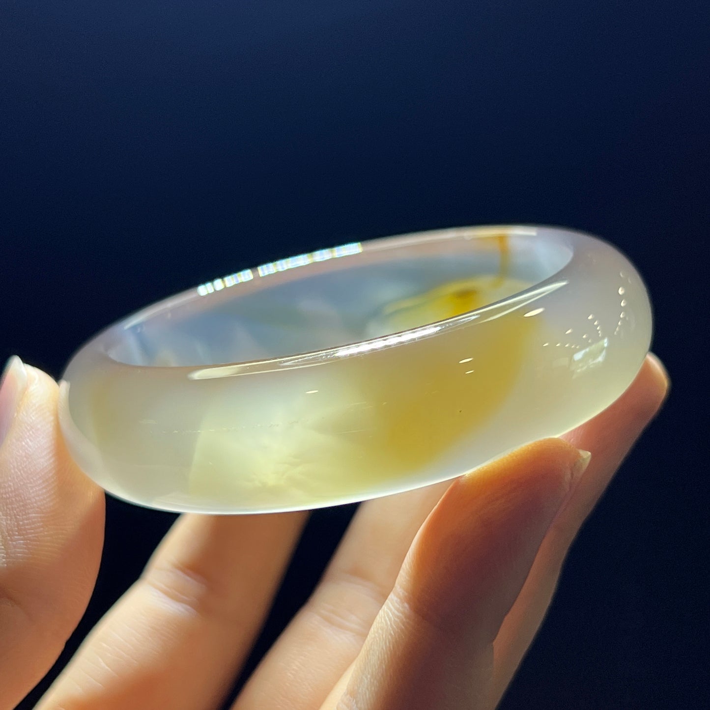 Agate Bangle Leaf Style Size 55 mm