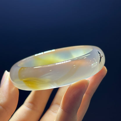 Agate Bangle Leaf Style Size 55 mm