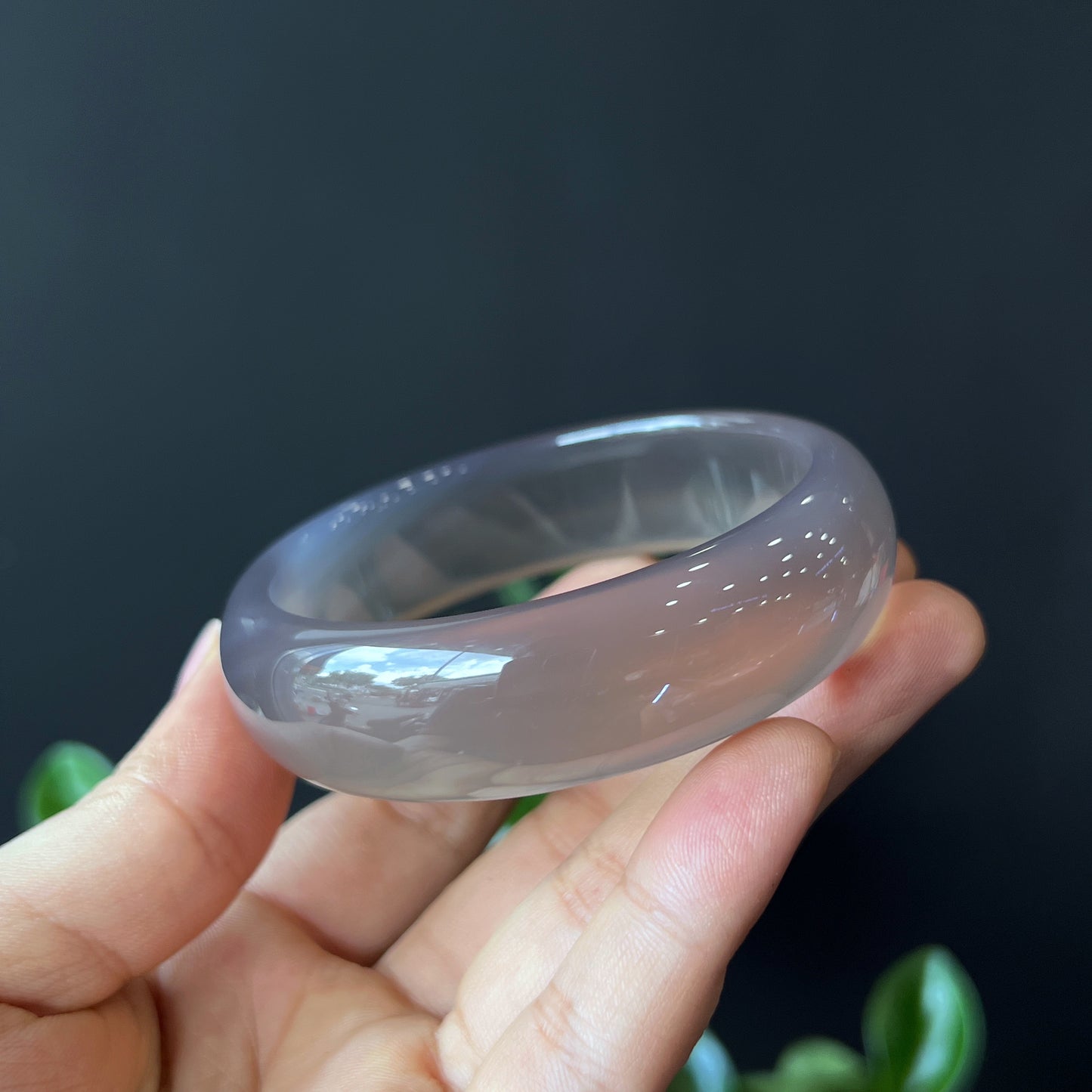 Agate Bangle Leaf Style Size 57 mm