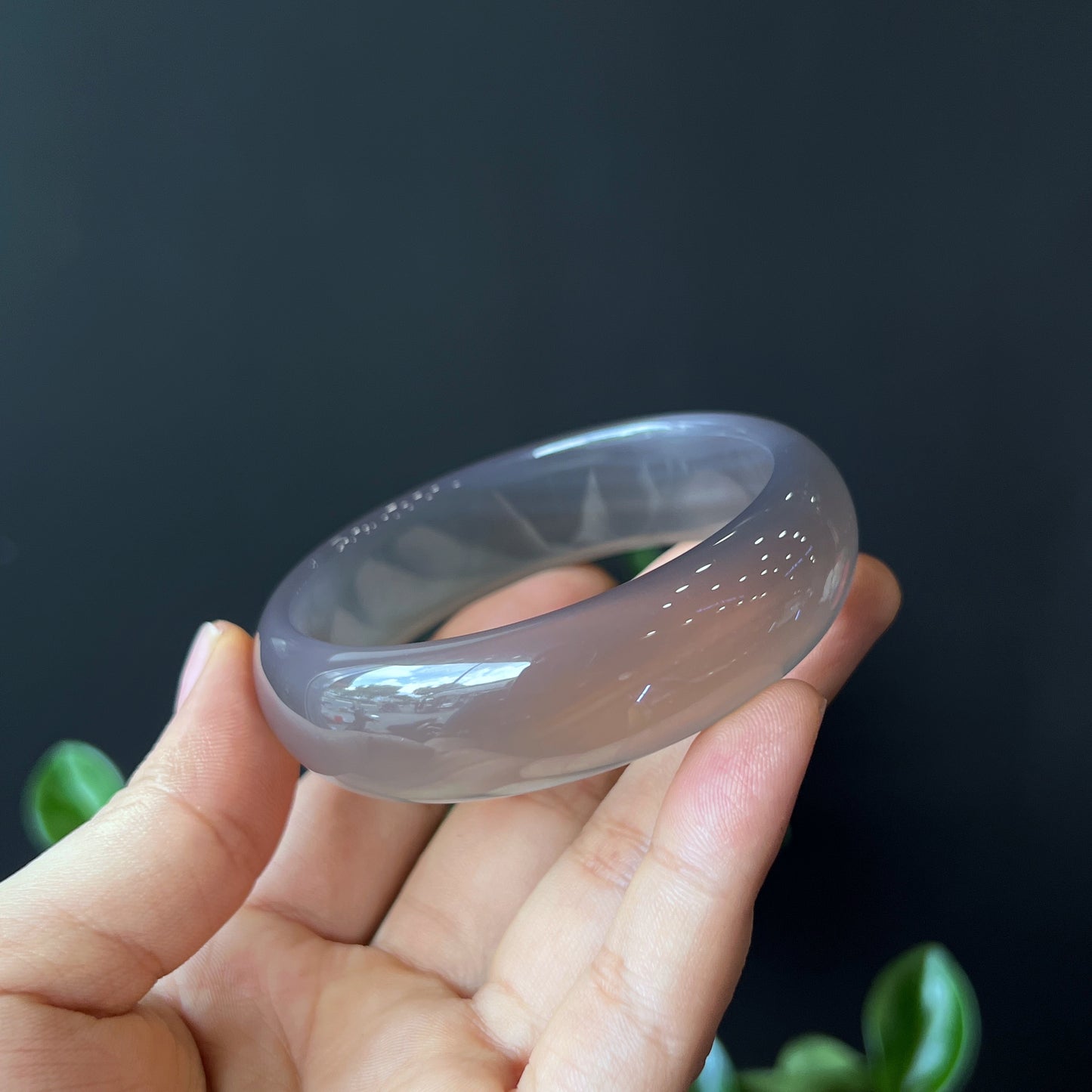 Agate Bangle Leaf Style Size 57 mm