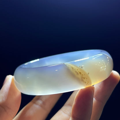 Agate Bangle Leaf Style Size 58 mm