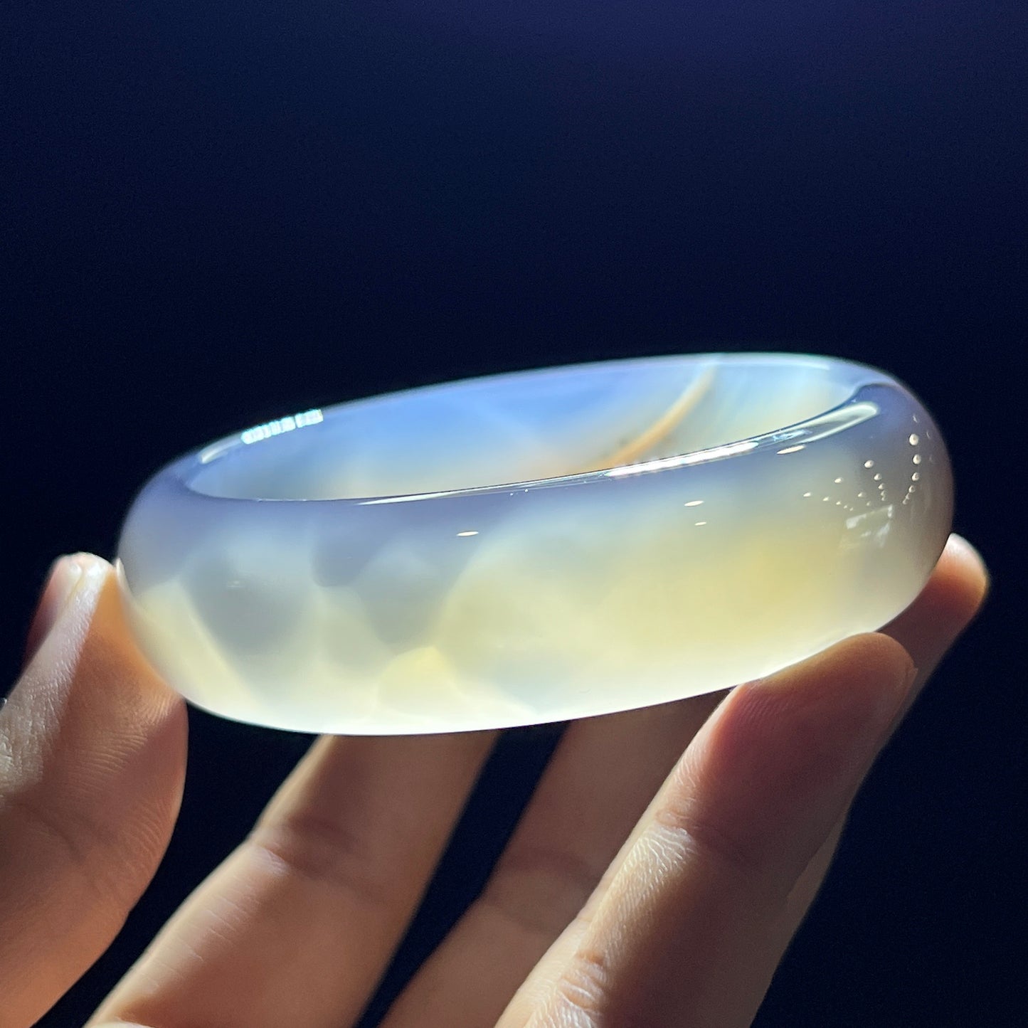 Agate Bangle Leaf Style Size 58 mm