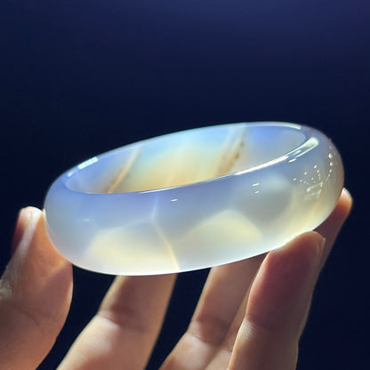 Agate Bangle Leaf Style Size 58 mm