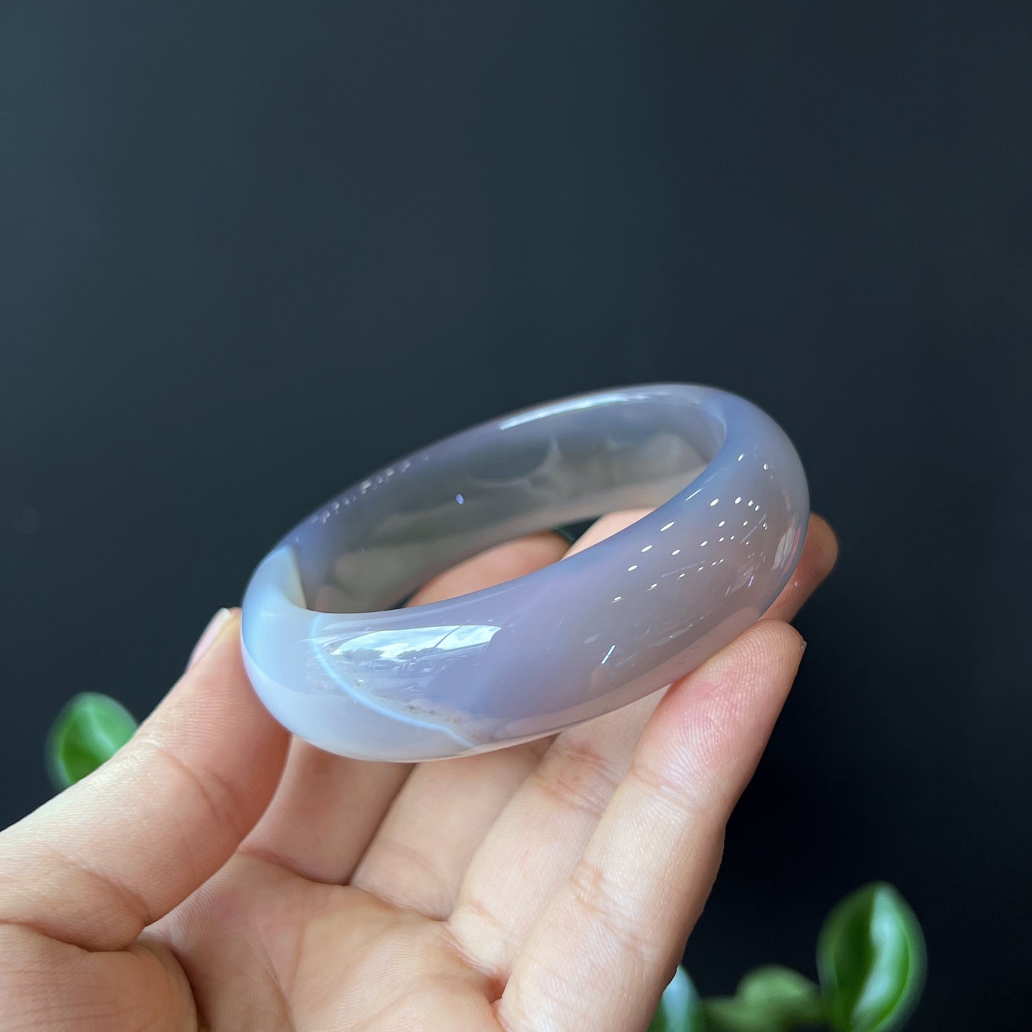 Agate Bangle Leaf Style Size 58 mm