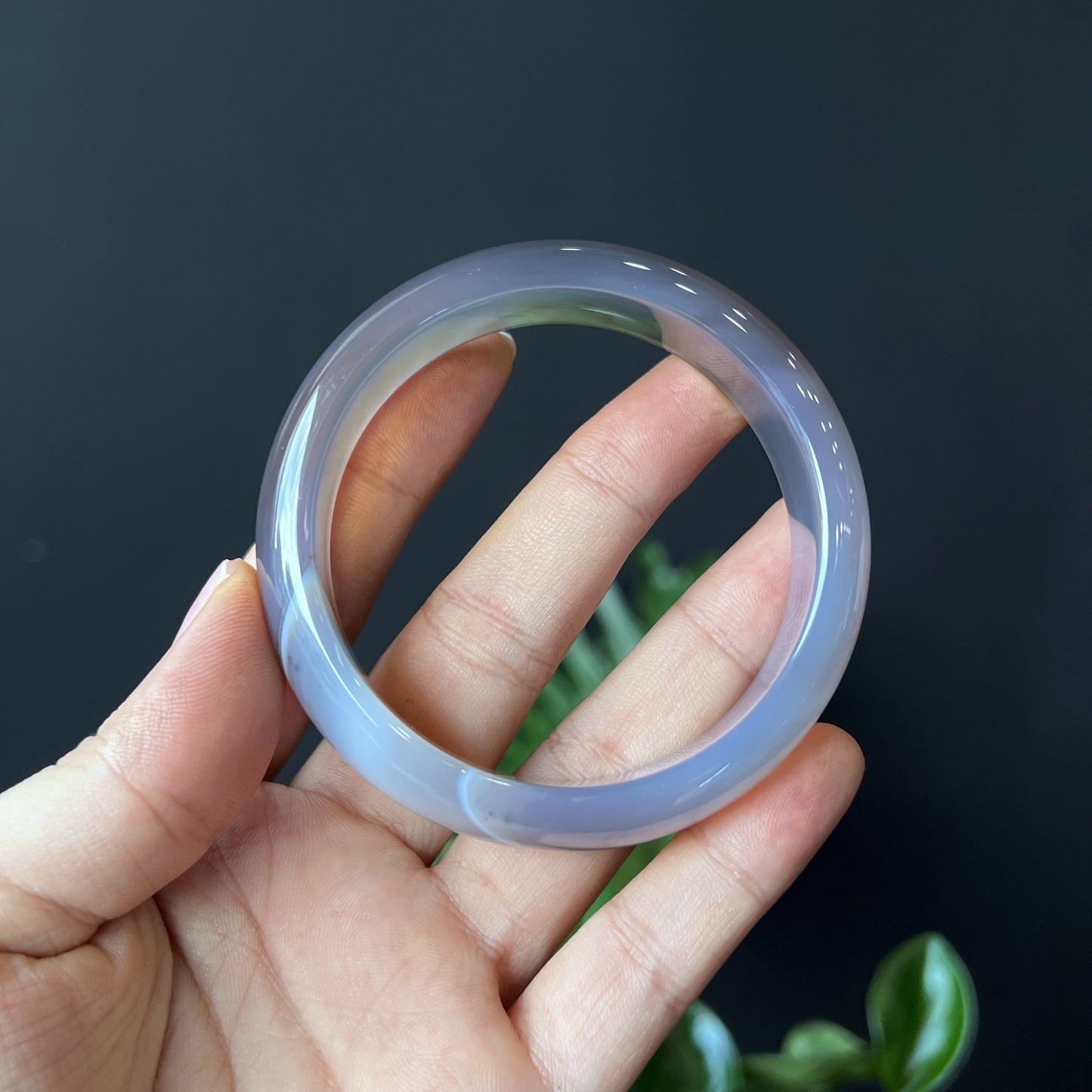 Agate Bangle Leaf Style Size 58 mm