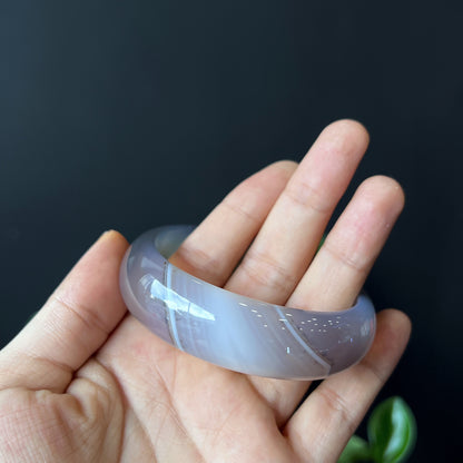 Agate Bangle Leaf Style Size 58 mm
