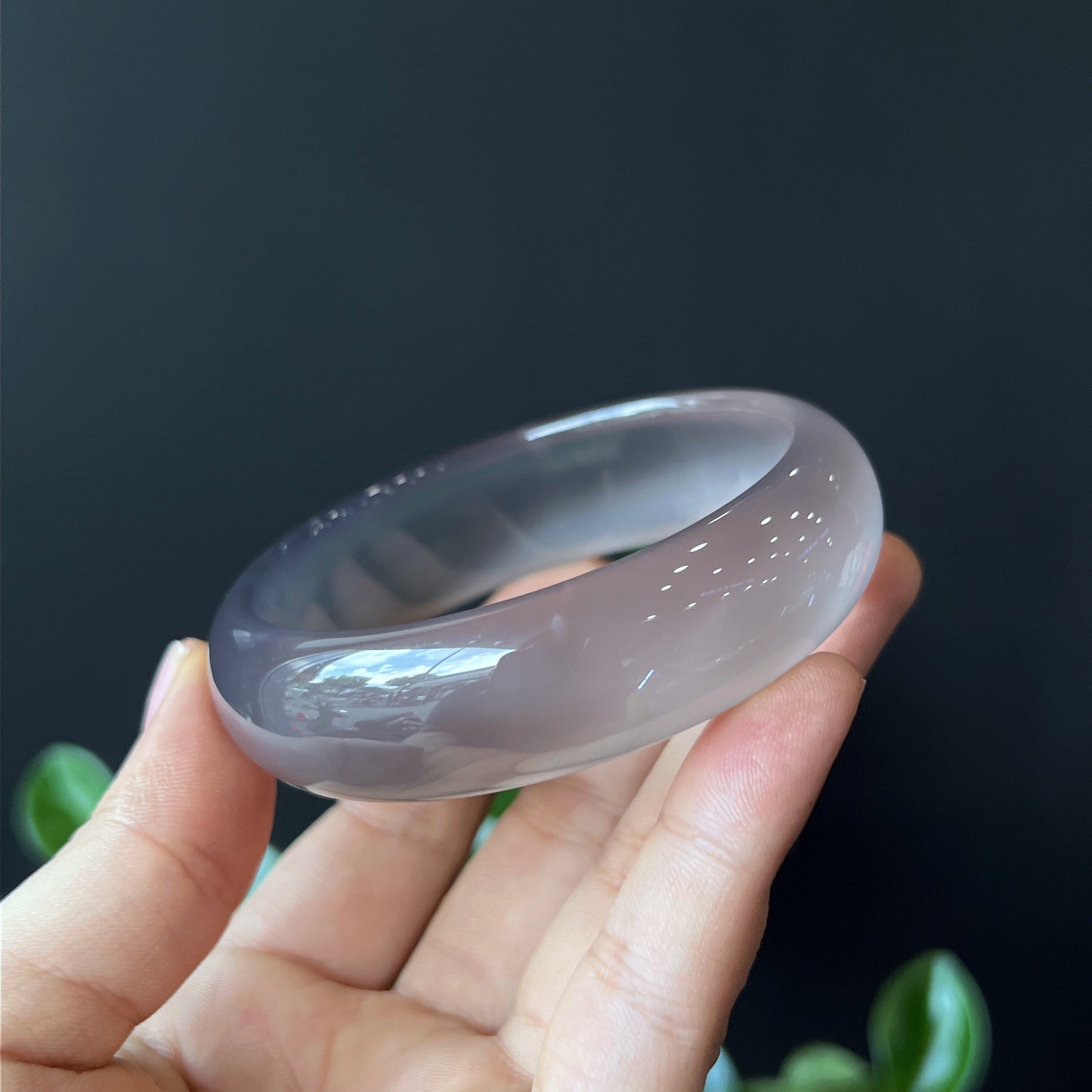 Agate Bangle Leaf Style Size 59 mm