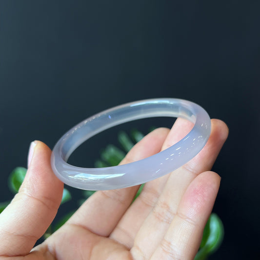 Natural Agate Bangle Leaf Style Size 60 mm