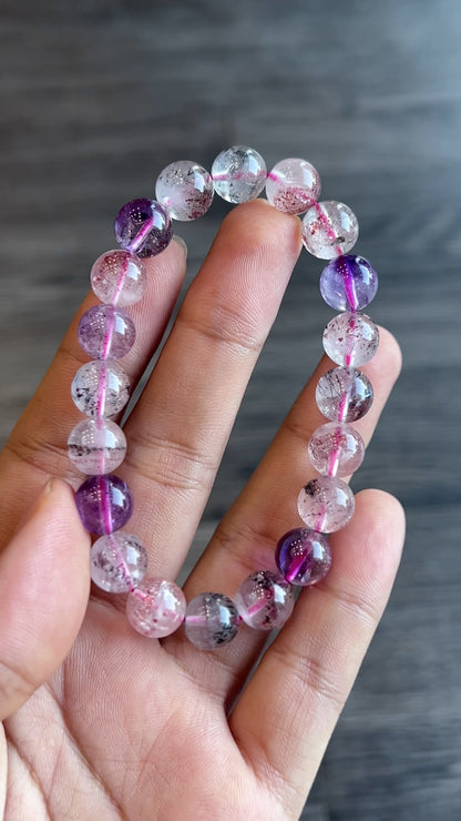 Natural Super 7 Bracelet Size 9 mm