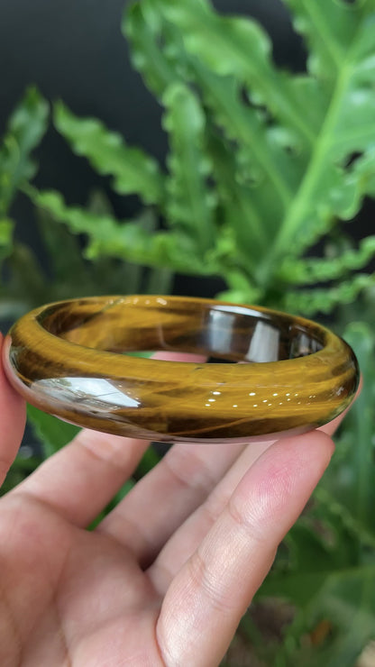 Tiger Eye Bangle Leaf Style Size 60 mm