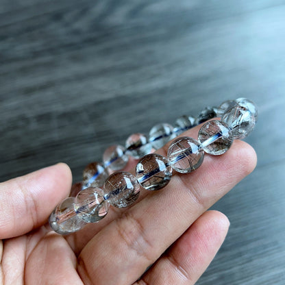 Platinum Rutilated Quartz Bracelet Size 11 mm