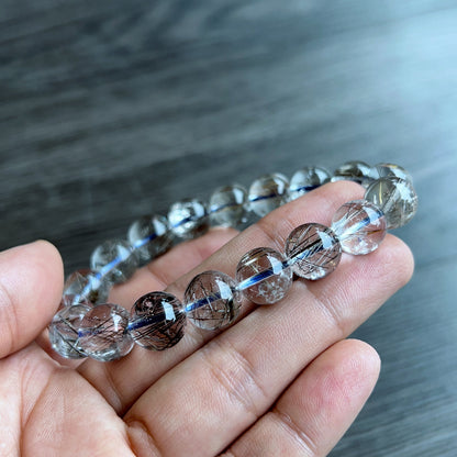 Platinum Rutilated Quartz Bracelet Size 11 mm