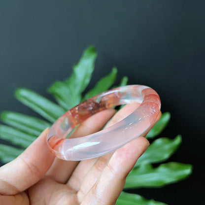 Fire Quartz Bangle Leaf Style Size 56 mm